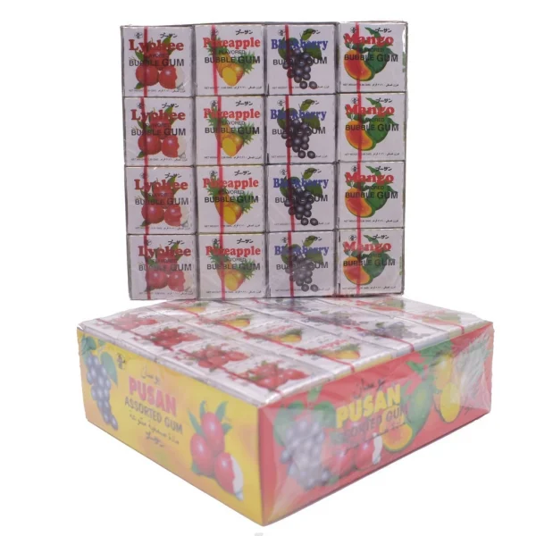 48 Packs 4 Flavours Assorted Pusan Bubble Gum