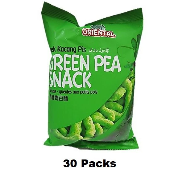 10 Packs Large Green Pea Snack 14g Each