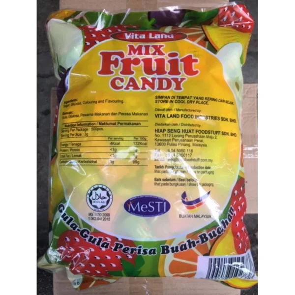 450 Pcs Vita Land Vitaland Assorted Mix Fruit Candy 1,4kg