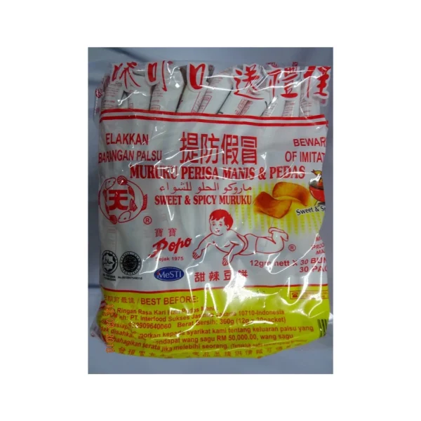 24 Packs Popo Muruku Sweet   Spicy 12g Each